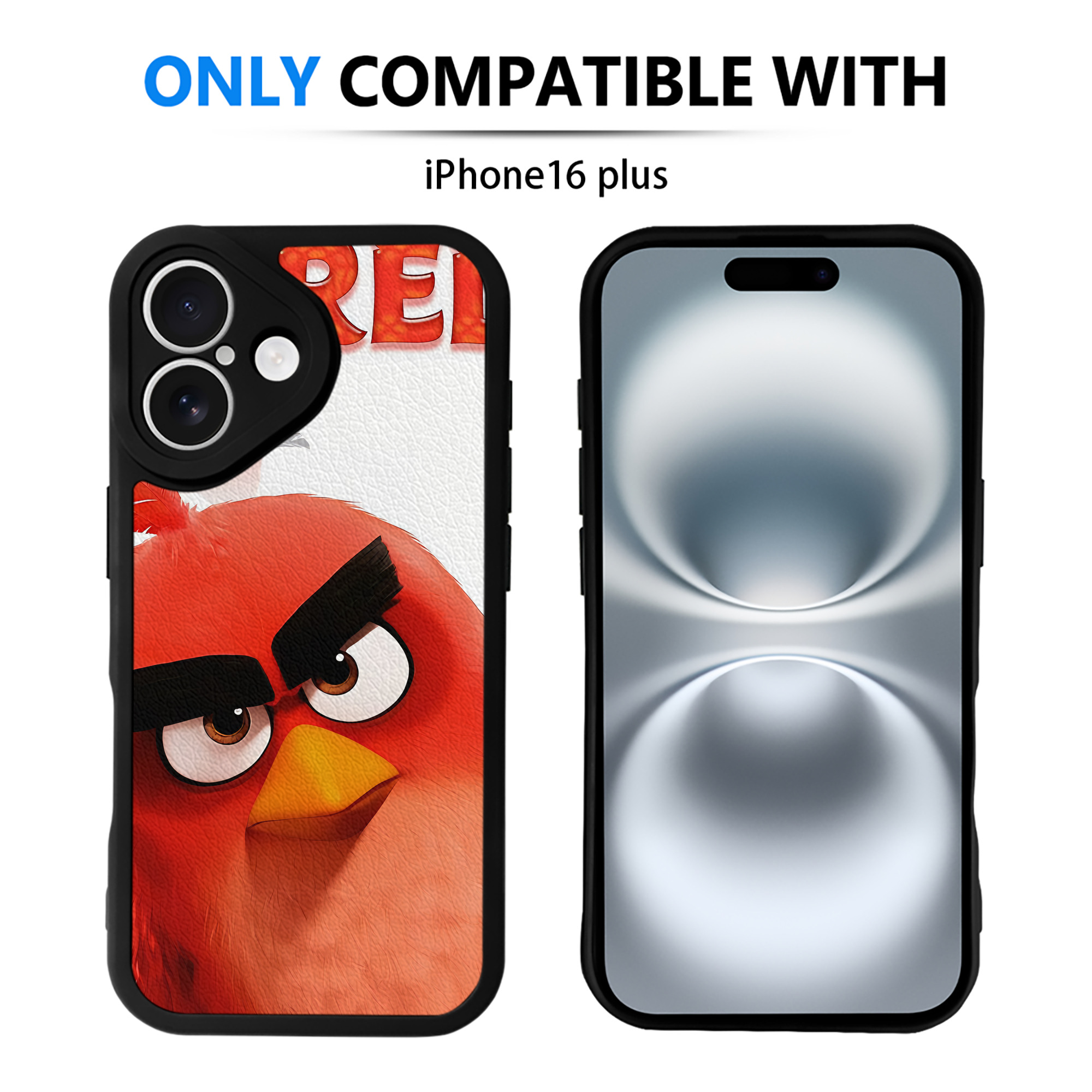 （画像用） Angry Birds アングリーバード 【iPhone 16シリーズ対応】シリコンスマホケース（レザー調） 材質：シリコン